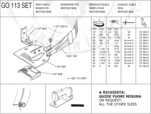 CF GO113 X 45SET zestaw płytka, ząbki ,stopka, lamownik uniwersalny składający na cztery łamany do zyg-zak Brother B856