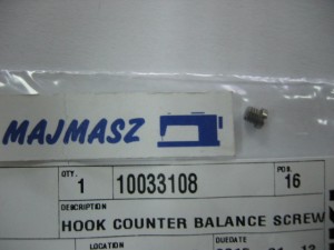100-33108 Część JUKI nr. kat. 10033108 / HOOK COUNTER BALANCE SCREW