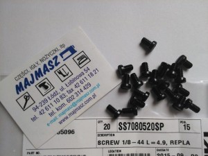 Część JUKI nr. kat. SS7080520SP WKRĘT / SCREW 1/8-44 L=4.9, REPLACEMENT PART FOR SS-708052