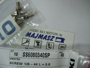 Część JUKI nr. kat. SS6080340SP / SCREW 1/8-44 L=3.0